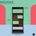 thumbnail image 3 of Estante organizador de 4 repisas con cajones para sala recamara o estudio librero minimalista greto altura 158 cm estanteria bookshelf shelf organizer, 3 of 7