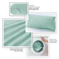 thumbnail image 6 of Clara Clark Plush Solid Decorative Microfiber Square Throw Pillow Cover with Throw Pillow Insert for Couch, Aqua, 16"x16"", 4 Piece Decorative Soft Throw Pillow Set, 6 of 8