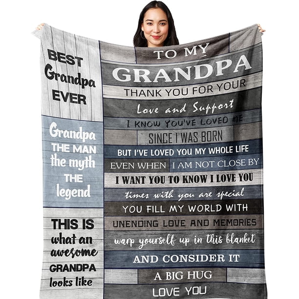 LHSHID Grandpa Gifts Grandfather Gift Gifts for Grandpa Best Grandpa Gifts Grandfathers Day Gifts Grandpa Gifts from Grandchildren/Granddaughter Grandpa Birthday Gifts New Grandpa Gifts Blanket
