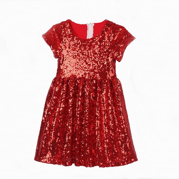 Kogui Toddler Dresses for Girls Toddler Outfit Girl Baby Fly Sleeve Mesh Layered Princess Dress Little Girls Summer Tulle Dresses 4T 5T (Red,4-5 Years)