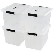 Advantus Large Stackable Rolling Storage Box with Wheels, Clear, Letter ...