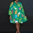 thumbnail image 2 of ibuvkizy Women Plus Size Dress,Womens Fashion Summer Dress,Women'S V-Neck Shirt Dress Loose Print Long-Sleeved Plus-Size Dress,Maxi Dress,Sun Dresses Maxi Dresses for Women 2025, 2 of 3