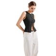 thumbnail image 3 of Chaleco sexy acanalado para mujer SUUKSESS Y2K Black XL, 3 of 7