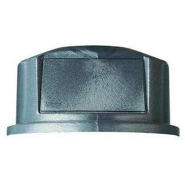 Rubbermaid Commercial Brute Trash Can Top, Round, Dome with Push Door, Fits 44 gal Cans, 24 3/4 in Dia, Gray