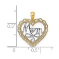 thumbnail image 3 of FB Jewels 14k White and Yellow Two Tone Gold White Mom Inside Scallop Heart Cut Out and Two-color Pendant, 3 of 4