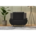 thumbnail image 3 of Pemberly Row Modern Upholstered Faux Leather Chair in Black / Gray, 3 of 5