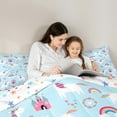 thumbnail image 5 of Castle Fairy Cartoon Unicorn 2Pcs Bedding Comforter Set for Girls Kids,Princess Castle Twin Comforter Sets,Girly Flower Rainbow Breathable Bedding Set,Super Cozy Room Decor, 5 of 8