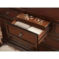 Brown Cherry Finish 5pc Bedroom Set Queen Platform Bed Two Nightstands