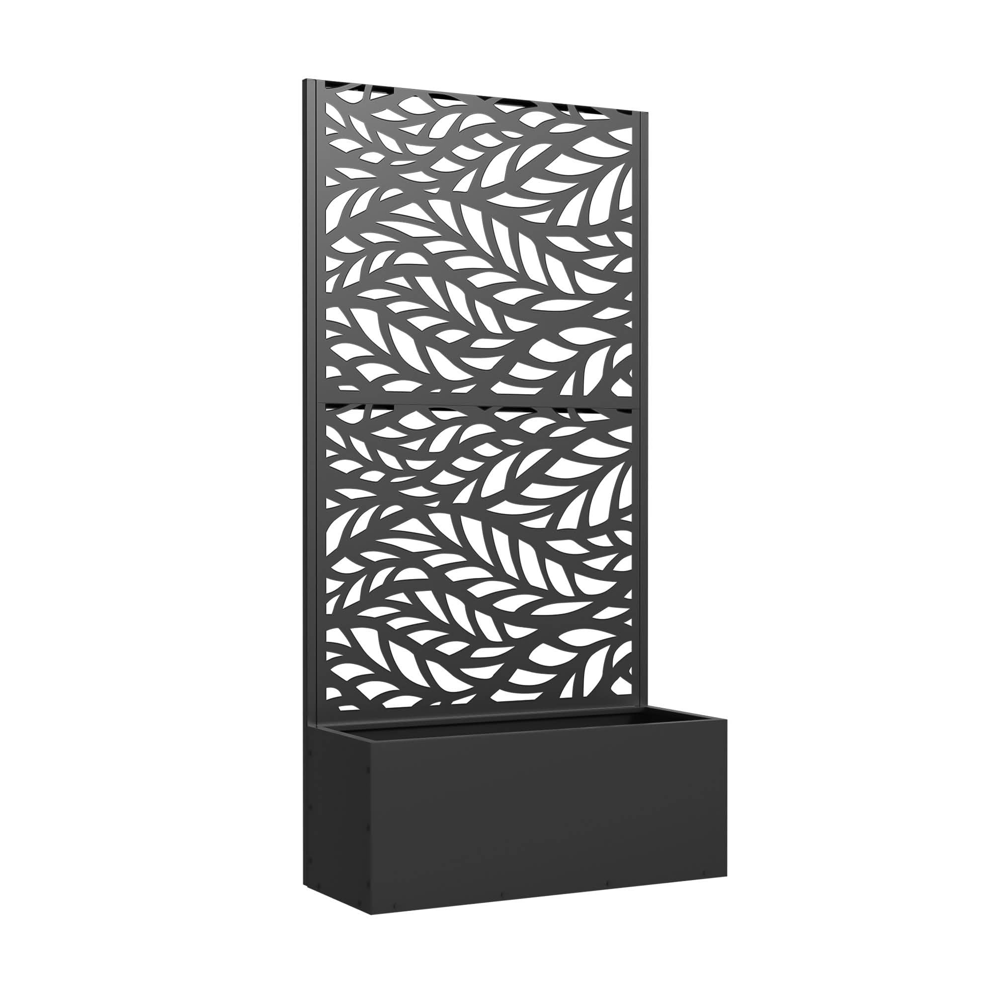 MAYEERTY 2 Panels Metal Rectangular Raised Garden Bed with Trellis Outdoor Planter Patio Backyard Vertical Climbing Plant Grow Box, 59×29.5×11.8in