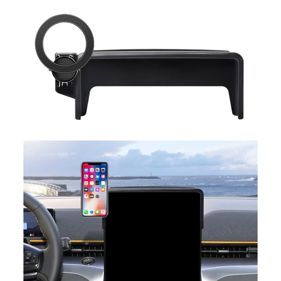 MaserWeller Car Phone Holder for 2021-2026 Ford Mustang Mach-E Accessories 15.5-Inch Screen Fixed Clip, 360° Rotation Phone Mount Compatible with MagSafe, Cell Phone Holder Does Not Affect Air Vent