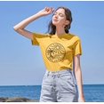 thumbnail image 1 of Be Joyful Camiseta Mujer Divertida Sunshine Tee Playa Cocoteros Camiseta Gráfica Manga Corta Tops,XL Rojo Verde, 1 of 5