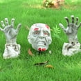 thumbnail image 4 of Piquets de Pelouse de Cour Zombie Effrayants Squelette Accessoire Décorations d'Halloween Vert, 4 of 6