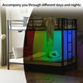 thumbnail image 3 of Zimtown Metal Twin-over-Twin Bunk Bed with Charging Station, LED Light, Black, 3 of 9