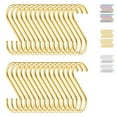 thumbnail image 1 of ReaNea 30 Pcs Heavy Duty S Hooks for Hanging, Hooks for Kitchen Utensils, Bathroom,Garden (Gold), 1 of 6