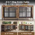 thumbnail image 4 of TIME RAY 78 Inch Dog Crate Furniture for Large Dog,Wood Dog Kennel Furniture Indoor with Removable Divider,Dog Cage Furniture as TV Stand,Brown, 4 of 7