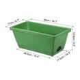 thumbnail image 2 of Unique Bargains 14.1'x6.7'x5.3' Rectangular Window Box Planter Plastic Pots with Tray, Light Green 3 Pack, 2 of 8