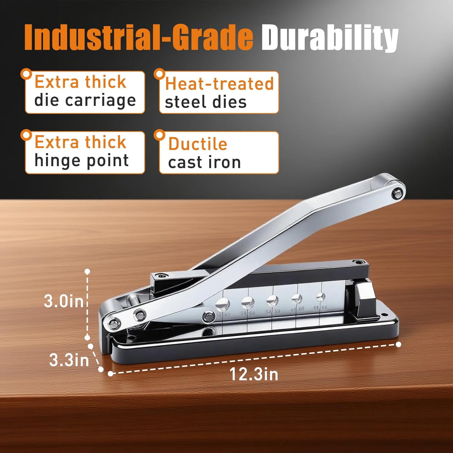 Heavy Duty Bench Hose Crimper for 1/4, 5/16, 3/8in ID Hoses, Hose Crimping Tool with 100 Ferrules Fittings (50x 0.593" ID& 50x 0.625" ID), Air Hose Repair Kit, Air Hose Crimper, Torch Hose Repair Kit