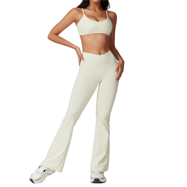 Conjuntos de entrenamiento for mujer, 2 piezas, sujetador deportivo, camiseta sin mangas, polainas de cintura alta, gimnasio, yoga, ropa activa, camiseta de entrenamiento for mujer