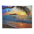 thumbnail image 5 of Nawypu  Hawaiian Tapestry, Pacific Sunrise at Lanikai Beach Hawaii Colorful Sky Wavy Ocean Surface Scene, Fabric Wall Hanging Decor for Bedroom Living Room Dorm,Blue Ivory, 5 of 6