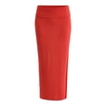 thumbnail image 5 of No Boundaries Knit Foldover Slit Maxi Skirt, Women's and Women’s Plus, 5 of 5