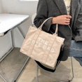 thumbnail image 2 of New Korean Simple Fashion Crossbody Artistic Letter Printed Large Bag Canvas Shoulder Bag for Women, 2 of 3