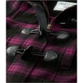 thumbnail image 3 of Aeropostale Abrigo de guisante de lana a cuadros con capucha para mujer, morado, grande Aeropostale chaquetón, 3 of 3