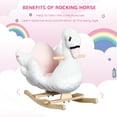 thumbnail image 6 of Qaba Kids Ride On Rocking Horse Plush Swan Style Toy with Music for Over 18 Months Children, White and Pink, 6 of 10