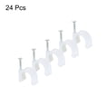 thumbnail image 3 of Unique Bargains 15mm Dia PE Clips de Câble Rond Blanc avec Clou en Acier 24 Pack, 3 of 5