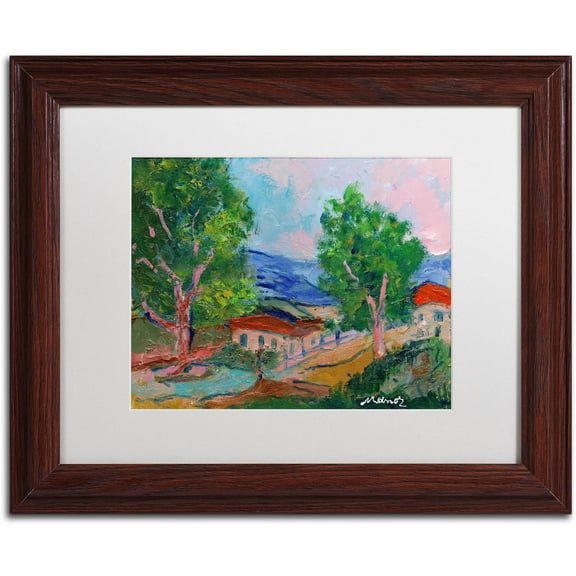 Trademark Fine Art "Tree Valley" Canvas Art by Manor Shadian White Matte, Wood Frame