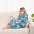 thumbnail image 4 of Cartoon Corgi Blanket Hoodies for Kids 6-13YR Oversize Wearable Blanket Hoodies for Boys Girls Teens, 4 of 7