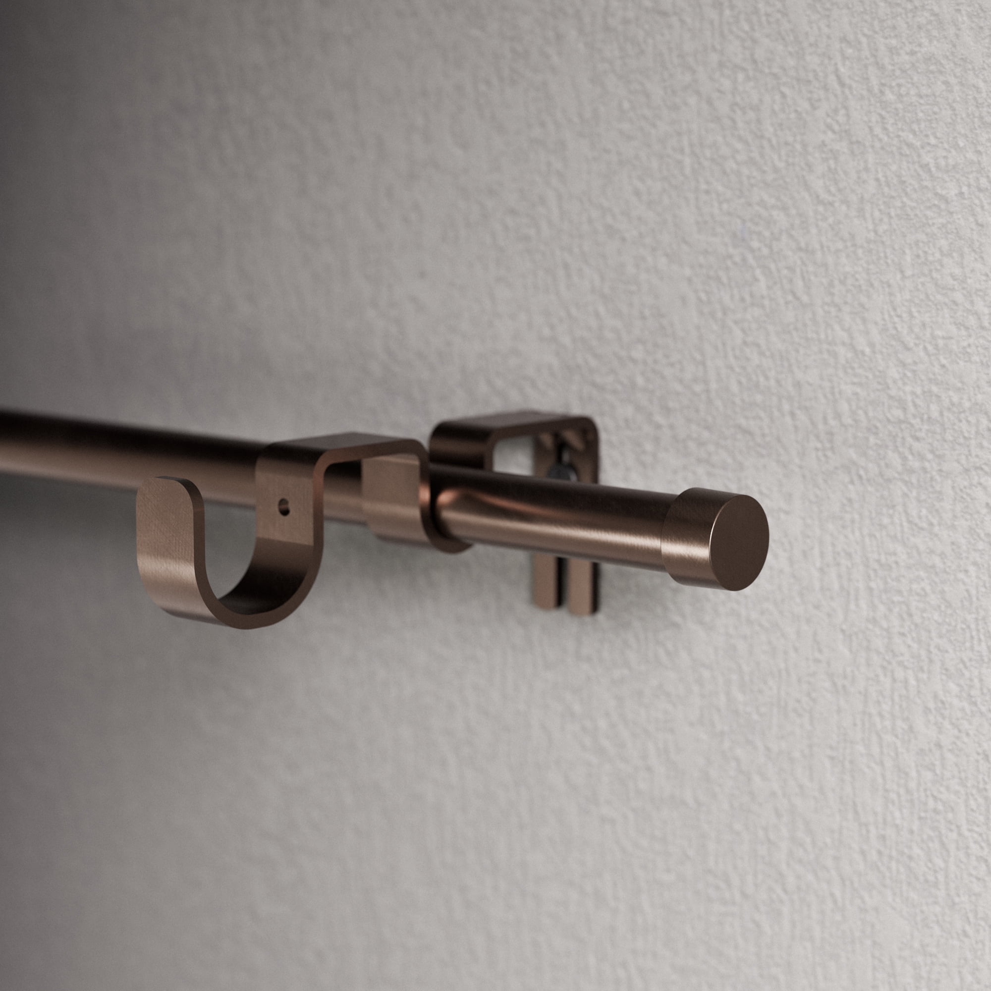 Better Homes & Gardens 5/8" Plated Oil Rubbed Bronze Adjustable Add on Curtain Rod Kit, 32"-120"