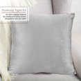 thumbnail image 2 of Nestl Velvet Throw Pillow Covers Solid Square Soft Decorative Pillow Cover for Sofa, 22" x 22", Silver, Pack of 4, 2 of 8