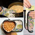 thumbnail image 5 of Yayeee Oven Mitts and Pot Holder Set of 2 Heat Resistant Kitchen Gloves Baking Hot Pad, Pink Floral Wave, 5 of 5