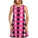 thumbnail image 1 of Fotbe pink and black argyle Vestido de Verano sin Mangas para Mujer – Vestido Midi Línea A, Estilo Camiseta Floral, Vestido Playero Casual y Fluido, 1 of 7
