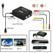 RCA to HDMI-Compatible converter 1080P Mini RCA Composite CVBS AV to HDMI-Compatible Video Audio Converter Adapter Supporting PAL/NTSC with USB Charge Cable for PC Laptop Xbox PS4 PS3 TV STB VHS VCR
