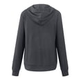 thumbnail image 3 of Manteau à Capuche Décontracté à Manches Longues avec Fermeture Éclair et Cordon de Serrage pour Femmes, 3 of 4