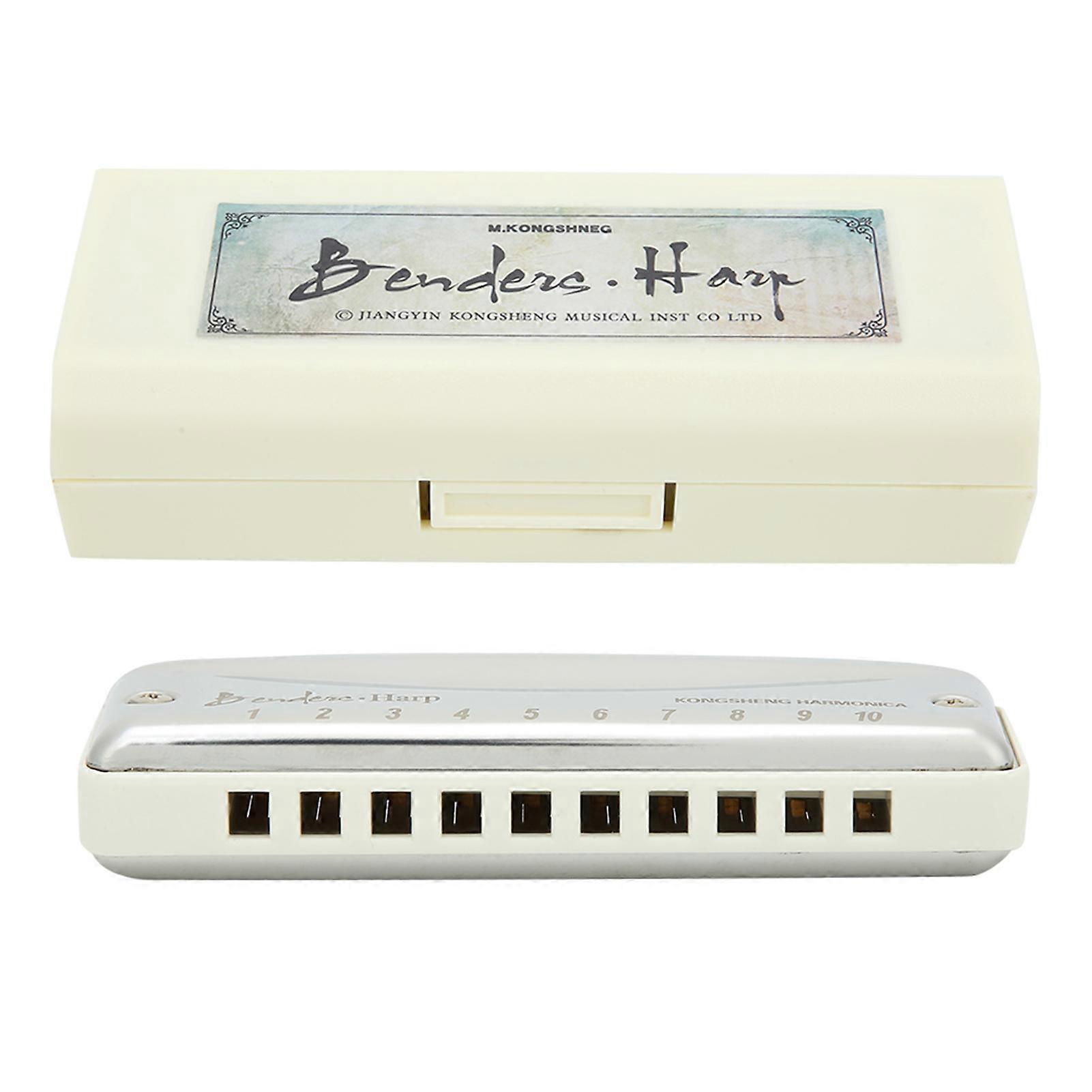 Bnineteenteam Support D'harmonica Réglable En Acier Inoxydable – Pour Harmonica 10 Trous – Tube Avec Revêtement Souple Pour Confort – Longueur Max 11,4 Cm – Poids 123 G – Porte-kazoo Inclus