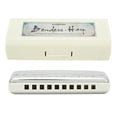 thumbnail image 1 of Harmonica blues 10 trous, clé de Fa, acier inoxydable, résine ABS, instrument à vent, blanc, 1 of 4