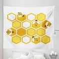 thumbnail image 1 of Honey Bee Tapestry, Geometric Interpretation of a Honeycomb and Flies, Fabric Wall Hanging Decor for Bedroom Living Room Dorm, 5 Sizes, Earth Yellow Mustard, by Ambesonne, 1 of 1