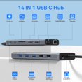 thumbnail image 2 of Estación de acoplamiento USB C con doble monitor 14 en 1 para Dell/HP/Lenovo, 2 of 7