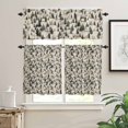 thumbnail image 2 of Winter Christmas Kitchen Curtains and Valances Set, Tree Farmhouse Beige Linen Texture Rod Pocket Window Valance 18 Inch Window Curtain Panels for Living Room Bedroom Laundry, 27.5x24in, 3 Pieces, 2 of 7