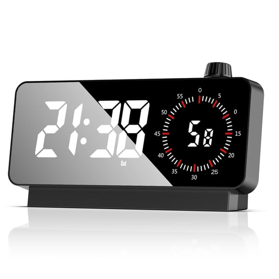 Alarm Clock with Timer: Digital Desk Clock Battery Operated Countdown for Study -Alarm Clocks for Bedrooms Black
