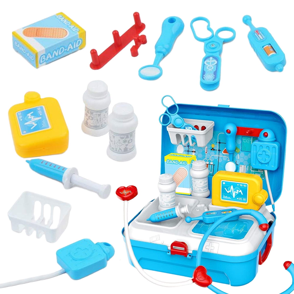 Kids Doctor Kit with Stethoscope, Doctor Medical Playset Equipment