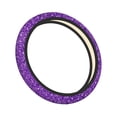 thumbnail image 2 of Disketp Glitter Purple Elastic Microfiber Steering Wheel Cover for Truck,SUV,Cars,Universal 15 inch,Anti-Slip, 2 of 8
