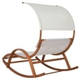 thumbnail image 5 of Deko Living Outdoor Cedar Wood Patio Lounge Daybed with White Textilene Fabric & Canopy, 5 of 8
