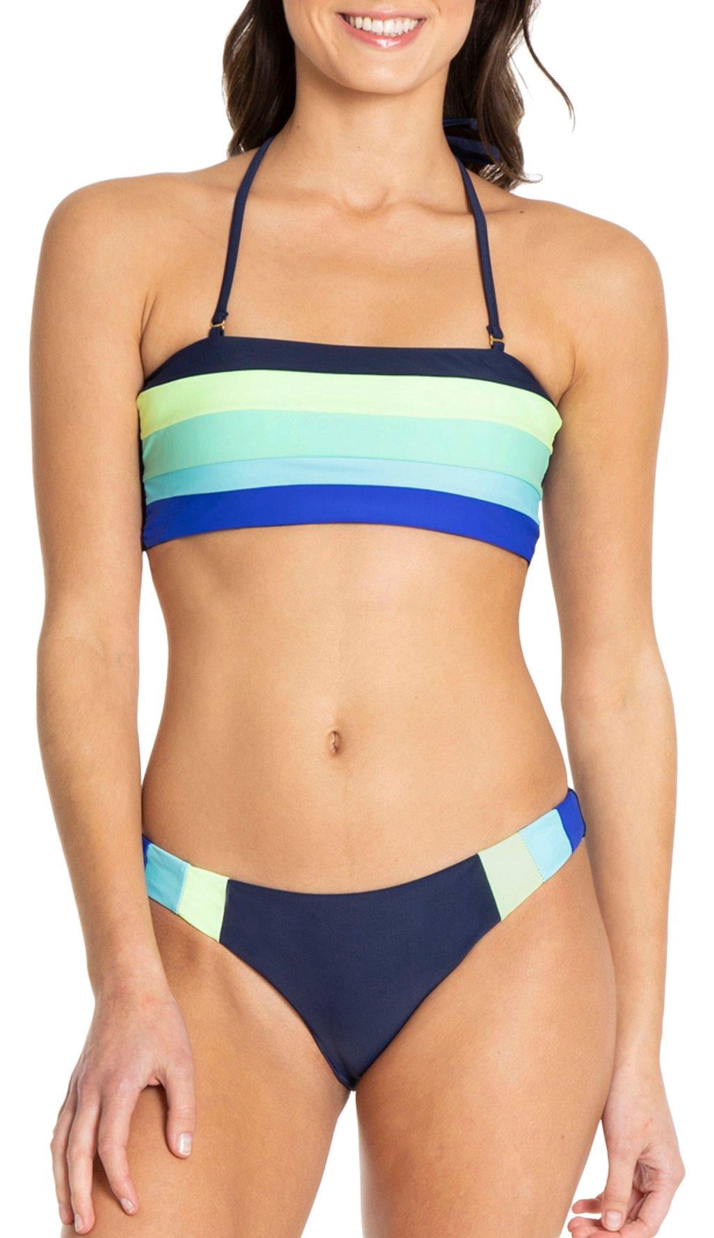 Cyn & Luca Juniors Brianna Colorblocked Scoop Swimsuit Bottoms