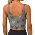 thumbnail image 4 of Picia Rooster Sports Bra for Women,Padded Strappy Sports Bras Medium Support Yoga Bra with Removable Cups,Running Yoga Bra-X-Large, 4 of 9