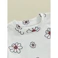 thumbnail image 5 of Suealasg Toddler Baby Girl Summer Outfit Short Sleeve Floral Print T-shirt + Shorts Sets 2Pcs Newborn Girl Clothes, 5 of 8