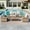 Beige, variant on Summit Living 4-Piece Wicker Patio Furniture Set, 5-Seat Rattan Outdoor Furniture Set, Patio Conversation Set with Double-Tier Coffee Table, Beige
