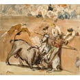 thumbnail image 2 of Manet, Edouard 22x20 White Modern Wood Framed Museum Art Print Titled - Bullfight, 2 of 4